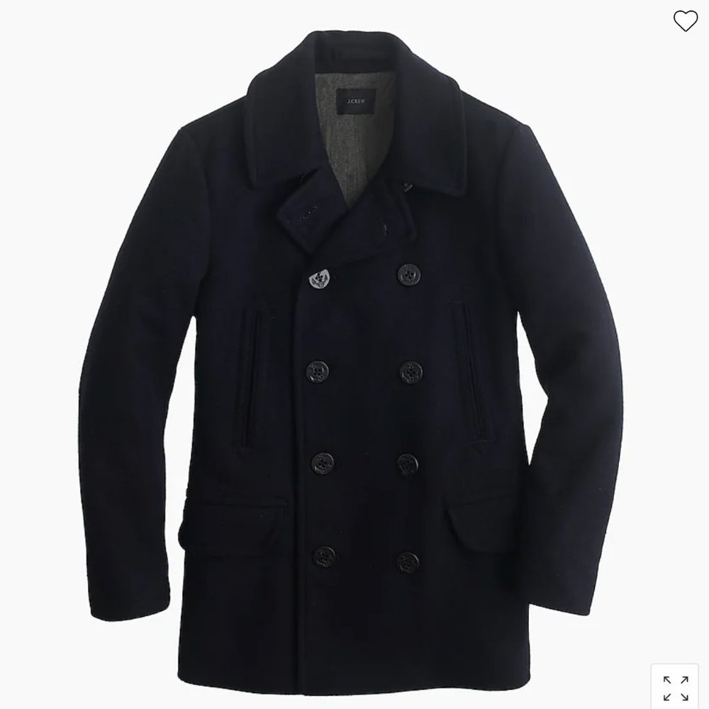 NEW! J. Crew Dock Peacoat with Thinsulate for Men/Unisex, XS, w/o tags